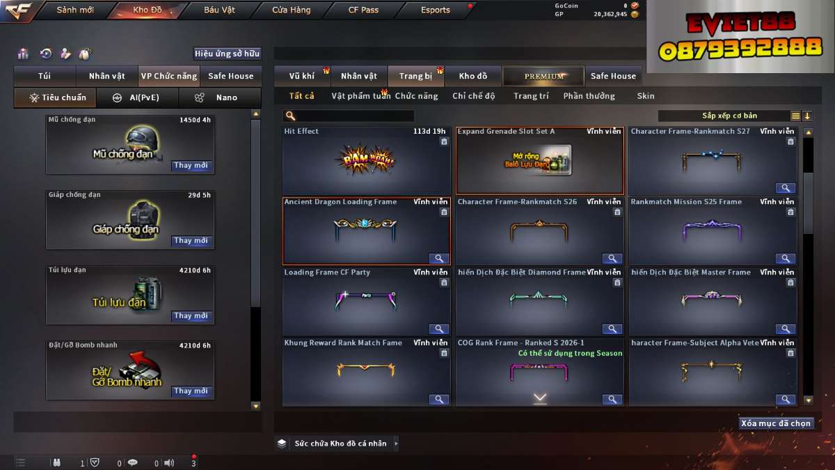 shop acc cf uy tin gia re